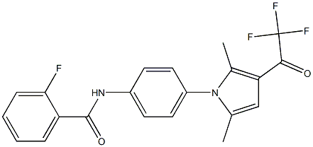 N-{4-[2,5-dimethyl-3-(2,2,2-trifluoroacetyl)-1H-pyrrol-1-yl]phenyl}-2-fluorobenzenecarboxamide Structure