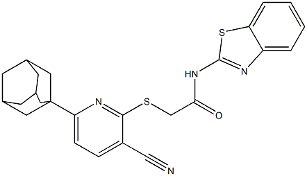 2-{[6-(1-adamantyl)-3-cyano-2-pyridinyl]sulfanyl}-N-(1,3-benzothiazol-2-yl)acetamide