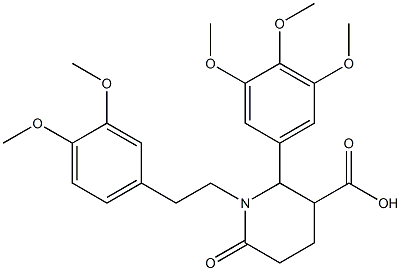 1-(3,4-dimethoxyphenethyl)-6-oxo-2-(3,4,5-trimethoxyphenyl)piperidine-3-carboxylic acid Structure