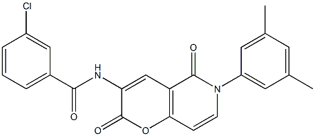 3-chloro-N-[6-(3,5-dimethylphenyl)-2,5-dioxo-5,6-dihydro-2H-pyrano[3,2-c]pyridin-3-yl]benzenecarboxamide|