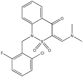 1-(2-chloro-6-fluorobenzyl)-3-[(dimethylamino)methylidene]-1,2,3,4-tetrahydro-2lambda~6~,1-benzothiazine-2,2,4-trione