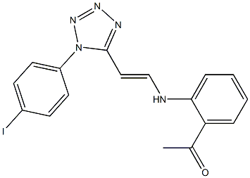 1-[2-({2-[1-(4-iodophenyl)-1H-1,2,3,4-tetraazol-5-yl]vinyl}amino)phenyl]ethan-1-one,,结构式