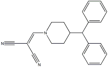 2-[(4-benzhydrylpiperidino)methylidene]malononitrile 结构式