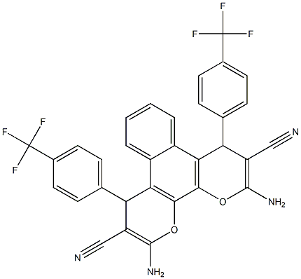 2,11-diamino-4,9-di[4-(trifluoromethyl)phenyl]-4,9-dihydrobenzo[f]pyrano[3,2-h]chromene-3,10-dicarbonitrile Structure