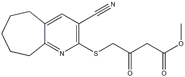 methyl 4-[(3-cyano-6,7,8,9-tetrahydro-5H-cyclohepta[b]pyridin-2-yl)sulfanyl]-3-oxobutanoate Structure