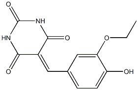 5-(3-ethoxy-4-hydroxybenzylidene)hexahydropyrimidine-2,4,6-trione Structure