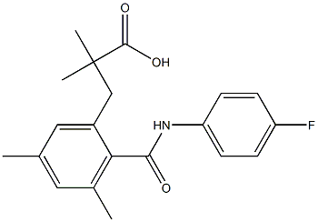  3-{2-[(4-fluoroanilino)carbonyl]-3,5-dimethylphenyl}-2,2-dimethylpropanoic acid