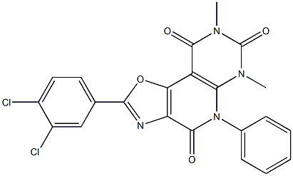 2-(3,4-dichlorophenyl)-6,8-dimethyl-5-phenyl-4,5,6,7,8,9-hexahydropyrimido[5',4':5,6]pyrido[3,4-d][1,3]oxazole-4,7,9-trione Structure