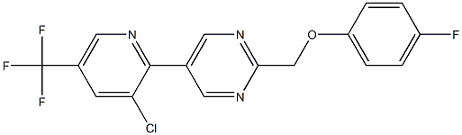 5-[3-chloro-5-(trifluoromethyl)-2-pyridinyl]-2-[(4-fluorophenoxy)methyl]pyrimidine Structure