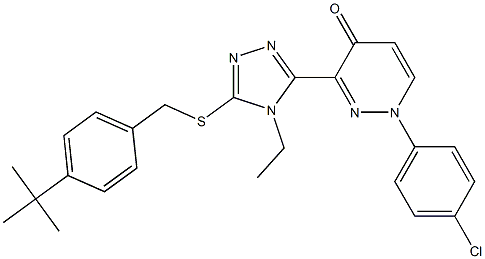 3-(5-{[4-(tert-butyl)benzyl]sulfanyl}-4-ethyl-4H-1,2,4-triazol-3-yl)-1-(4-chlorophenyl)-4(1H)-pyridazinone Structure