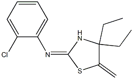 N1-(4,4-diethyl-5-methylidene-1,3-thiazolan-2-yliden)-2-chloroaniline Struktur