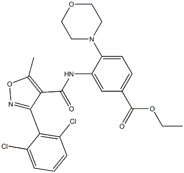 ethyl 3-({[3-(2,6-dichlorophenyl)-5-methylisoxazol-4-yl]carbonyl}amino)-4-morpholinobenzoate Structure