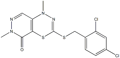 3-[(2,4-dichlorobenzyl)thio]-1,6-dimethyl-5,6-dihydro-1H-pyridazino[4,5-e][1,3,4]thiadiazin-5-one 化学構造式