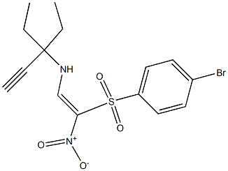 N-{(Z)-2-[(4-bromophenyl)sulfonyl]-2-nitroethenyl}-3-ethyl-1-pentyn-3-amine|