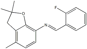 N-[(E)-(2-fluorophenyl)methylidene]-2,2,4-trimethyl-2,3-dihydro-1-benzofuran-7-amine|