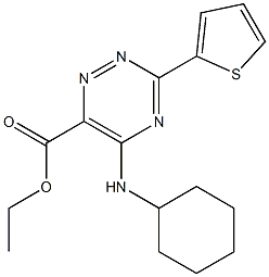 ethyl 5-(cyclohexylamino)-3-(2-thienyl)-1,2,4-triazine-6-carboxylate 化学構造式