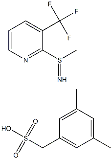 S-Methyl-S-[3-(trifluoromethyl)pyrid-2-yl]sulphilimine mesitylenesulphonate,,结构式