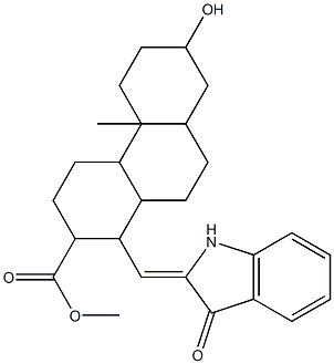 7-hydroxy-2,4b-dimethyl-1-[(3-oxo-2,3-dihydro-1H-2-indolyliden)methyl]perhydro-2-phenanthrenecarboxylic acid,,结构式