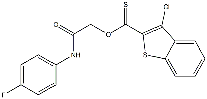 2-(4-fluoroanilino)-2-oxoethyl 3-chlorobenzo[b]thiophene-2-carbothioate 化学構造式