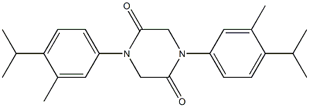 1,4-bis(4-isopropyl-3-methylphenyl)tetrahydro-2,5-pyrazinedione Struktur