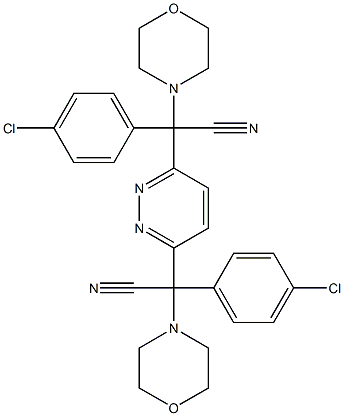 2-(4-chlorophenyl)-2-{6-[1-(4-chlorophenyl)-1-morpholino-2-nitriloethyl]-3-pyridazinyl}-2-morpholinoacetonitrile 化学構造式