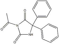 3-acetyl-5,5-diphenylimidazolidine-2,4-dione Structure