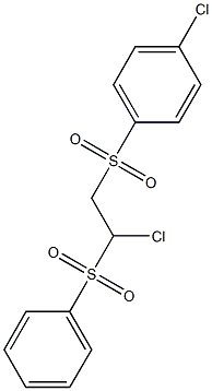 {1-chloro-2-[(4-chlorophenyl)sulfonyl]ethyl}(dioxo)phenyl-lambda~6~-sulfane 化学構造式