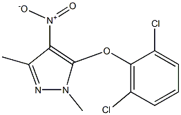 5-(2,6-dichlorophenoxy)-1,3-dimethyl-4-nitro-1H-pyrazole Struktur