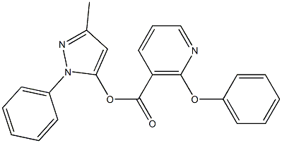 3-methyl-1-phenyl-1H-pyrazol-5-yl 2-phenoxynicotinate,,结构式