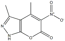 3,4-dimethyl-5-nitro-1,6-dihydropyrano[2,3-c]pyrazol-6-one,,结构式
