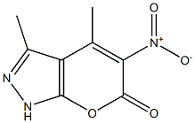 3,4-dimethyl-5-nitro-1,6-dihydropyrano[2,3-c]pyrazol-6-one 结构式