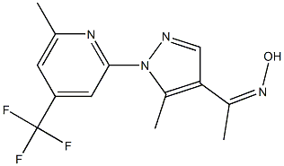 1-{5-methyl-1-[6-methyl-4-(trifluoromethyl)-2-pyridyl]-1H-pyrazol-4-yl}ethan-1-one oxime Structure