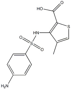 3-{[(4-aminophenyl)sulfonyl]amino}-4-methylthiophene-2-carboxylic acid Structure