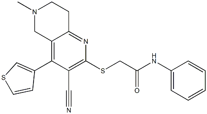 2-{[3-cyano-6-methyl-4-(3-thienyl)-5,6,7,8-tetrahydro[1,6]naphthyridin-2-yl]sulfanyl}-N-phenylacetamide