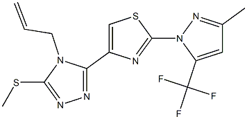 4-allyl-5-{2-[3-methyl-5-(trifluoromethyl)-1H-pyrazol-1-yl]-1,3-thiazol-4-yl}-4H-1,2,4-triazol-3-yl methyl sulfide,,结构式