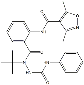 N-(2-{[2-(anilinocarbonyl)-1-(tert-butyl)hydrazino]carbonyl}phenyl)-3,5-dimethyl-4-isoxazolecarboxamide Struktur