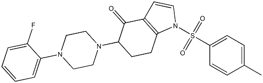 5-[4-(2-fluorophenyl)piperazino]-1-[(4-methylphenyl)sulfonyl]-1,5,6,7-tetrahydro-4H-indol-4-one Structure