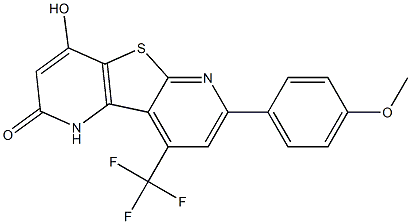 4-hydroxy-7-(4-methoxyphenyl)-9-(trifluoromethyl)pyrido[2',3':4,5]thieno[2,3-b]pyridin-2(1H)-one Structure