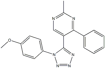 5-[1-(4-methoxyphenyl)-1H-1,2,3,4-tetraazol-5-yl]-2-methyl-4-phenylpyrimidine Struktur