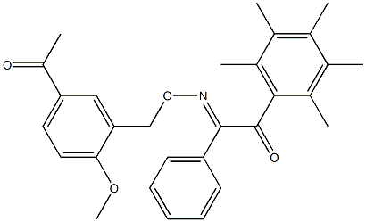 2-{[(5-acetyl-2-methoxybenzyl)oxy]imino}-1-(2,3,4,5,6-pentamethylphenyl)-2- phenylethan-1-one Structure