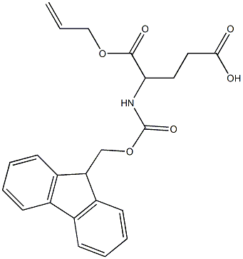 5-(allyloxy)-4-{[(9H-fluoren-9-ylmethoxy)carbonyl]amino}-5-oxopentanoic acid 化学構造式