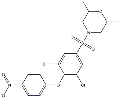 4-{[3,5-dichloro-4-(4-nitrophenoxy)phenyl]sulfonyl}-2,6-dimethylmorpholine 结构式