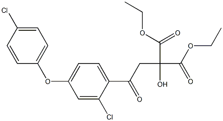 diethyl 2-{2-[2-chloro-4-(4-chlorophenoxy)phenyl]-2-oxoethyl}-2-hydroxymalonate Structure