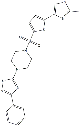 5-(4-{[5-(2-methyl-1,3-thiazol-4-yl)-2-thienyl]sulfonyl}piperazino)-3-phenyl-1,2,4-thiadiazole