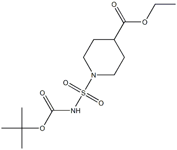 ethyl 1-{[(tert-butoxycarbonyl)amino]sulfonyl}-4-piperidinecarboxylate Struktur