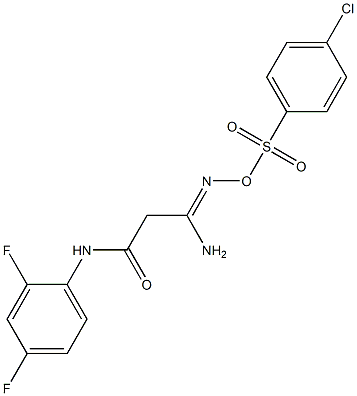  3-amino-3-({[(4-chlorophenyl)sulfonyl]oxy}imino)-N-(2,4-difluorophenyl)propanamide