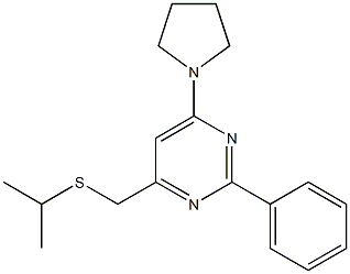 isopropyl [2-phenyl-6-(1-pyrrolidinyl)-4-pyrimidinyl]methyl sulfide Structure