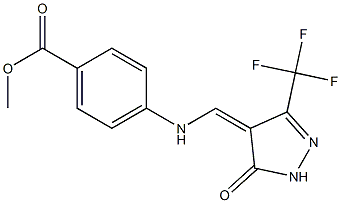 methyl 4-({[5-oxo-3-(trifluoromethyl)-1,5-dihydro-4H-pyrazol-4-yliden]methyl}amino)benzenecarboxylate Structure
