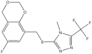 3-{[(6-fluoro-4H-1,3-benzodioxin-8-yl)methyl]thio}-4-methyl-5-(trifluoromethyl)-4H-1,2,4-triazole Structure
