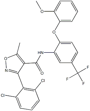  N4-[2-(2-methoxyphenoxy)-5-(trifluoromethyl)phenyl]-3-(2,6-dichlorophenyl)-5-methylisoxazole-4-carboxamide